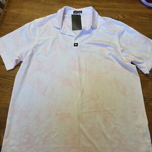 Bad Birdie White and Pink Men's Polo Shirt